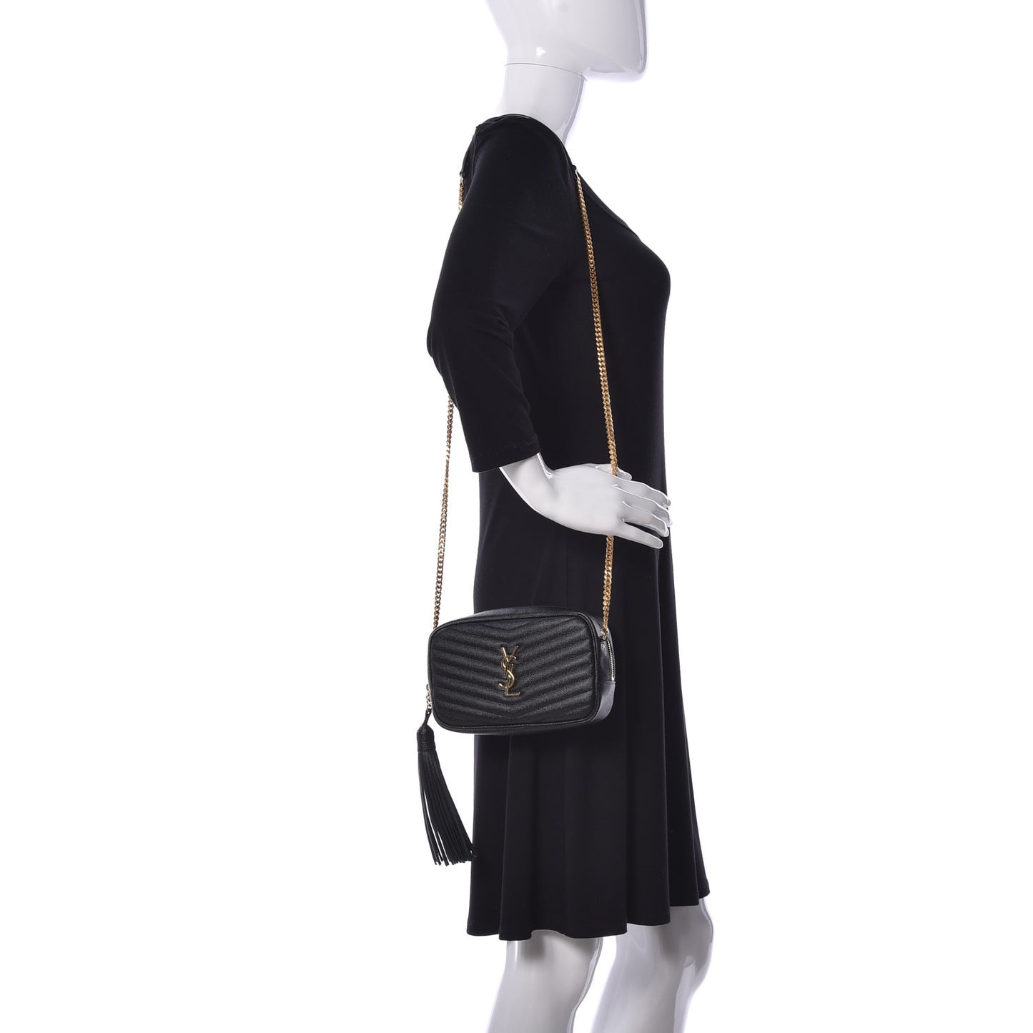 Grain De Poudre Matelasse Monogram Mini Lou Camera Bag Black