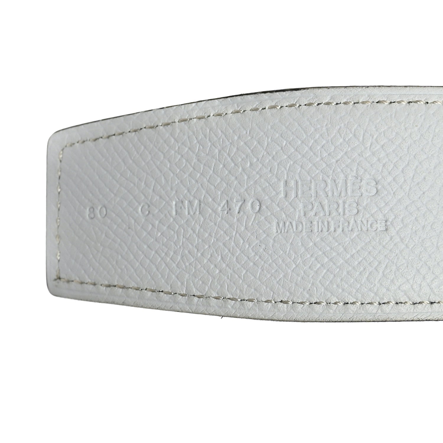 Hermes Epsom 32mm Royal Belt 80 Black White 3 of 5