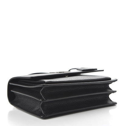 Saint Laurent Grained Calfskin Medium Monogram Sunset Satchel Black 4 of 9