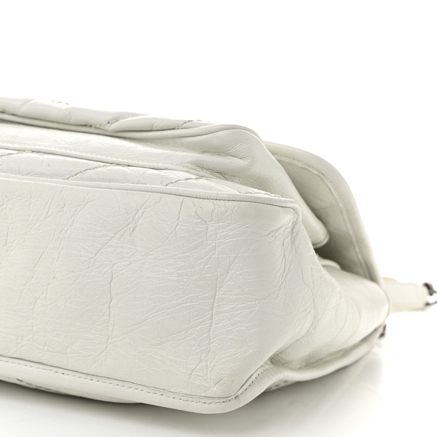 Saint Laurent Crinkled Calfskin Matelasse Monogram Medium Niki Chain Satchel Ivory 10 of 12