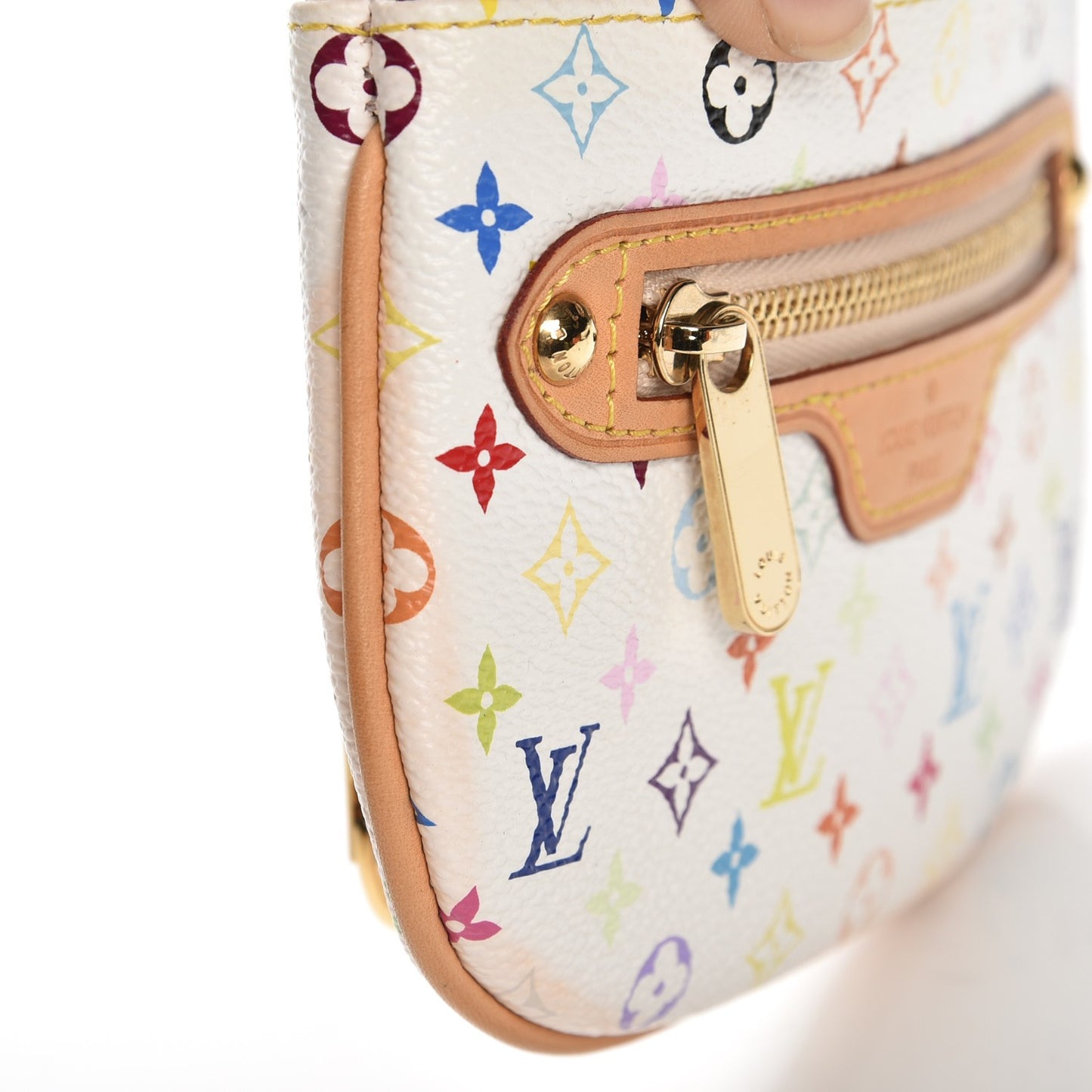 Monogram Multicolor Pochette Plate MM White