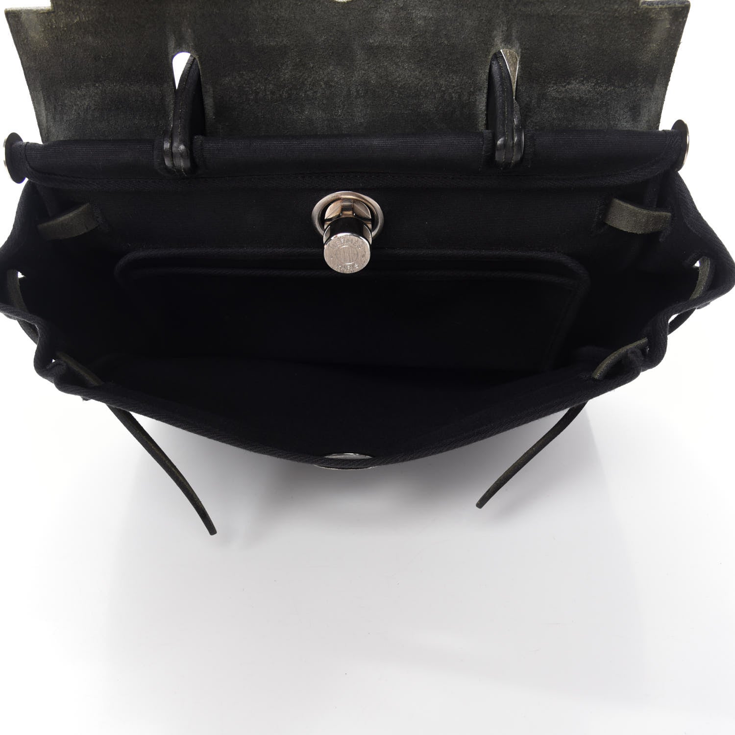 Hermes Toile Vache Calfskin Herbag 30 PM Black 9 of 26