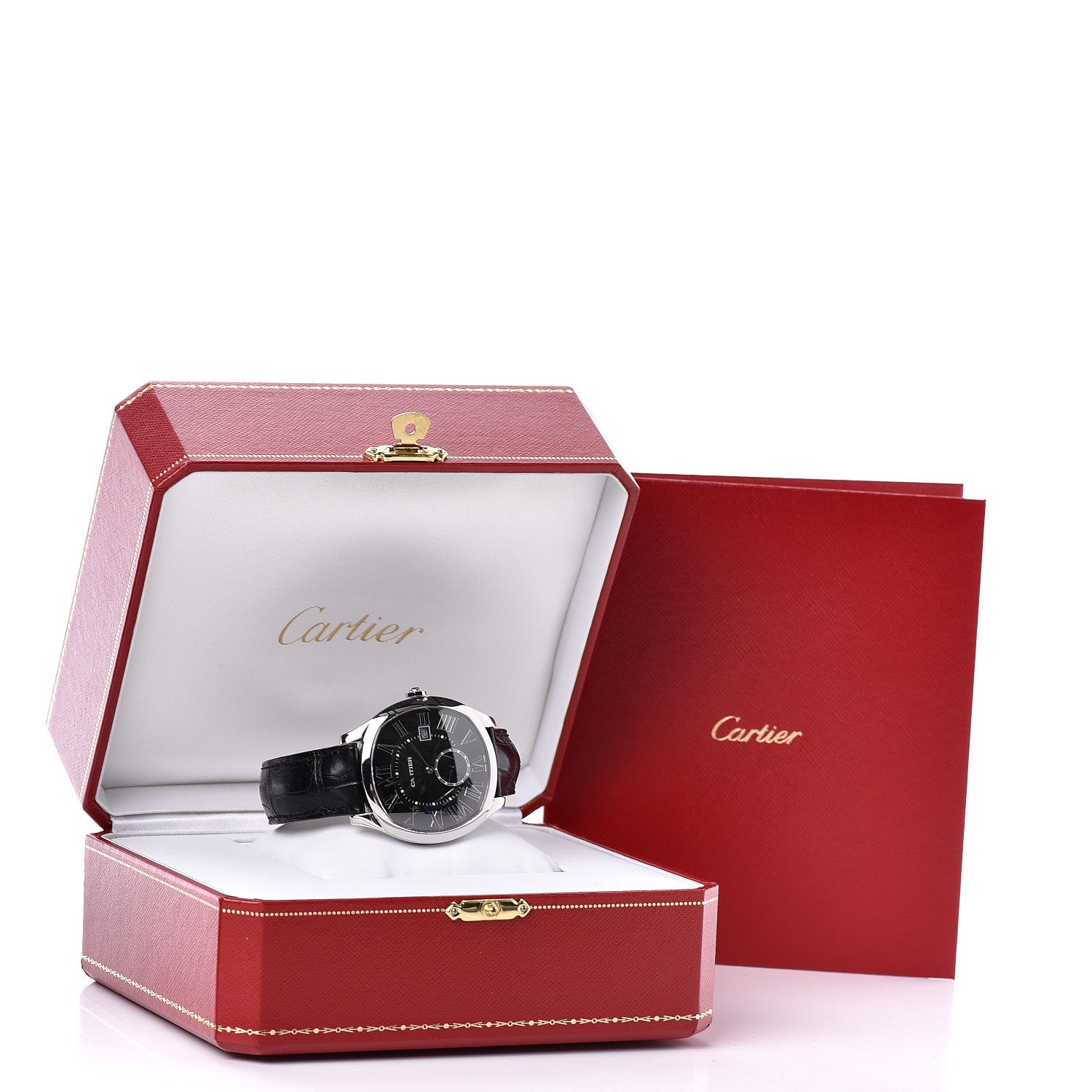 Cartier Stainless Steel Alligator 41mm Drive De Automatic Watch Black 8 of 8