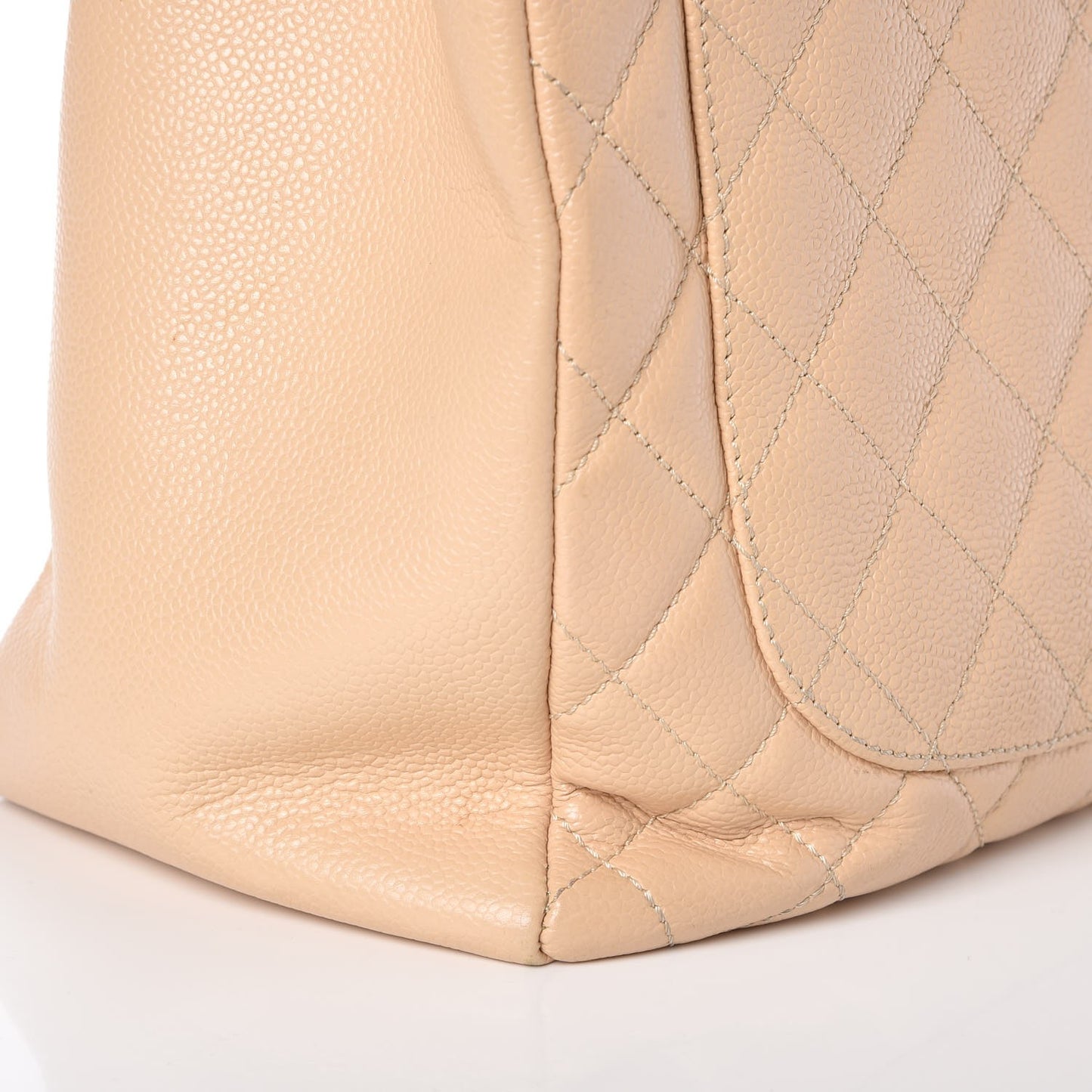 Caviar Quilted Grand Shopping Tote GST Beige Clair