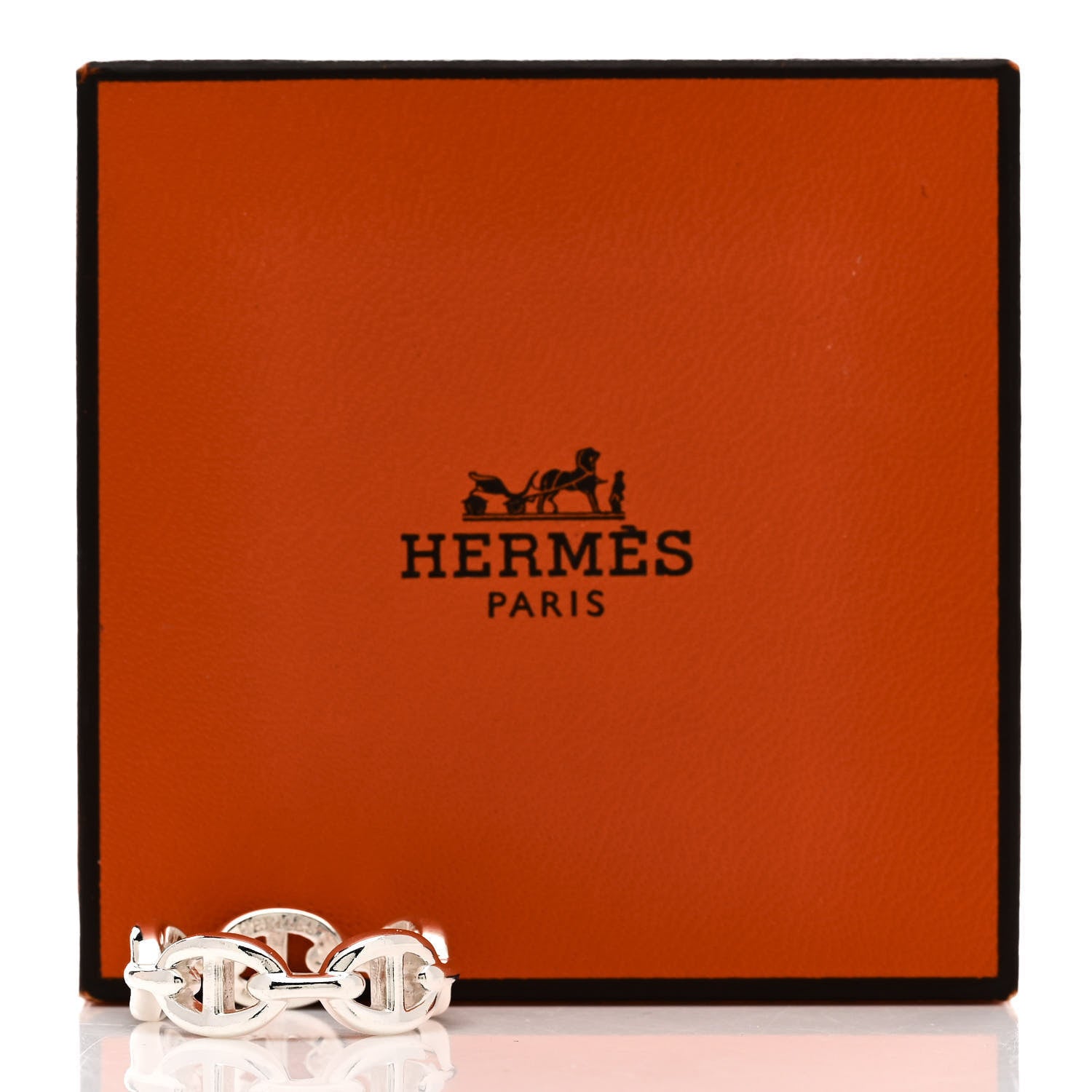 Hermes Sterling Silver PM Chaine d'Ancre Enchainee Band Ring 55 7.25 7 of 7