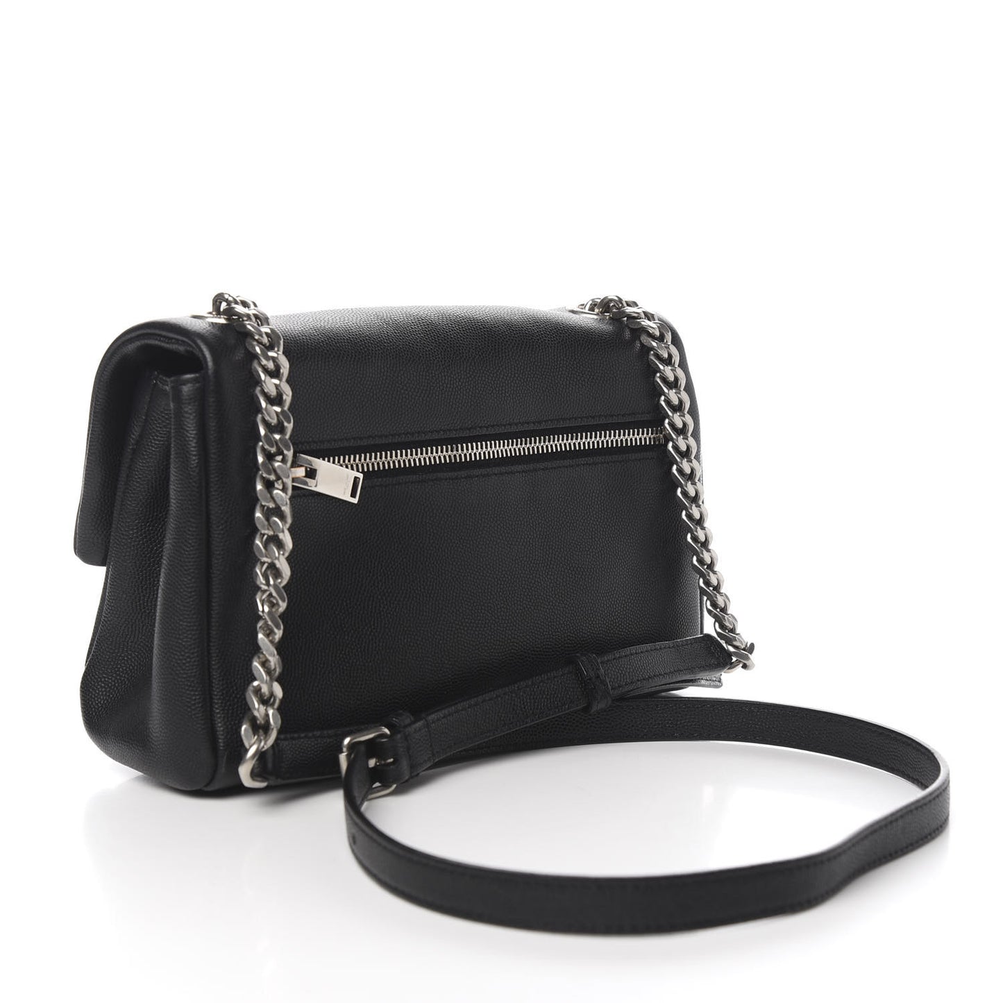 Grain De Poudre Small West Hollywood Monogram Fold-Over Bag Black