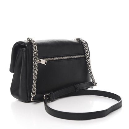 Saint Laurent Grain De Poudre Small West Hollywood Monogram Fold-Over Bag Black 2 of 11