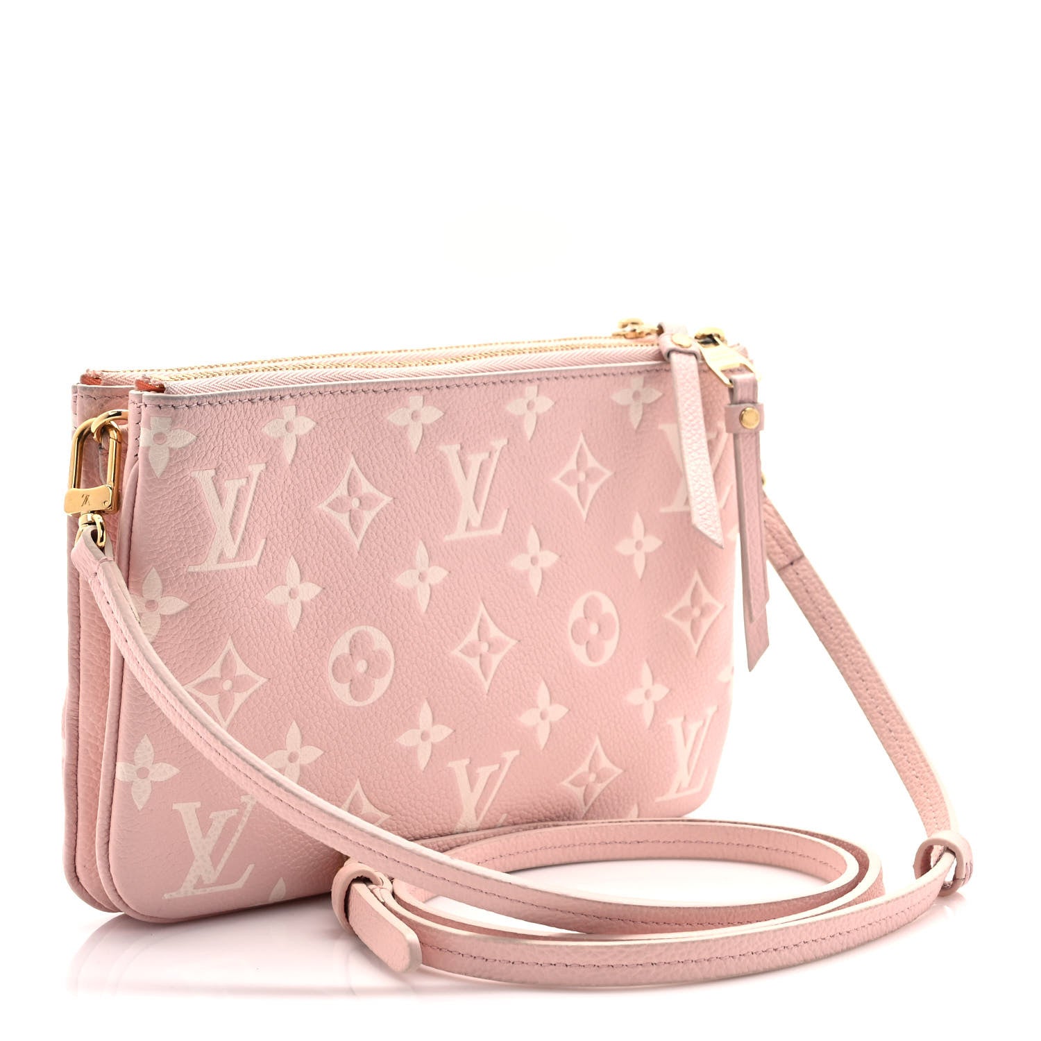 Louis Vuitton Empreinte Monogram Double Zip Pochette Rose 3 of 9