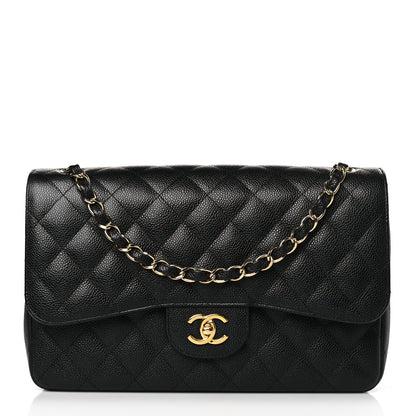 Chanel Caviar Quilted Jumbo Double Flap Black 1 of 8