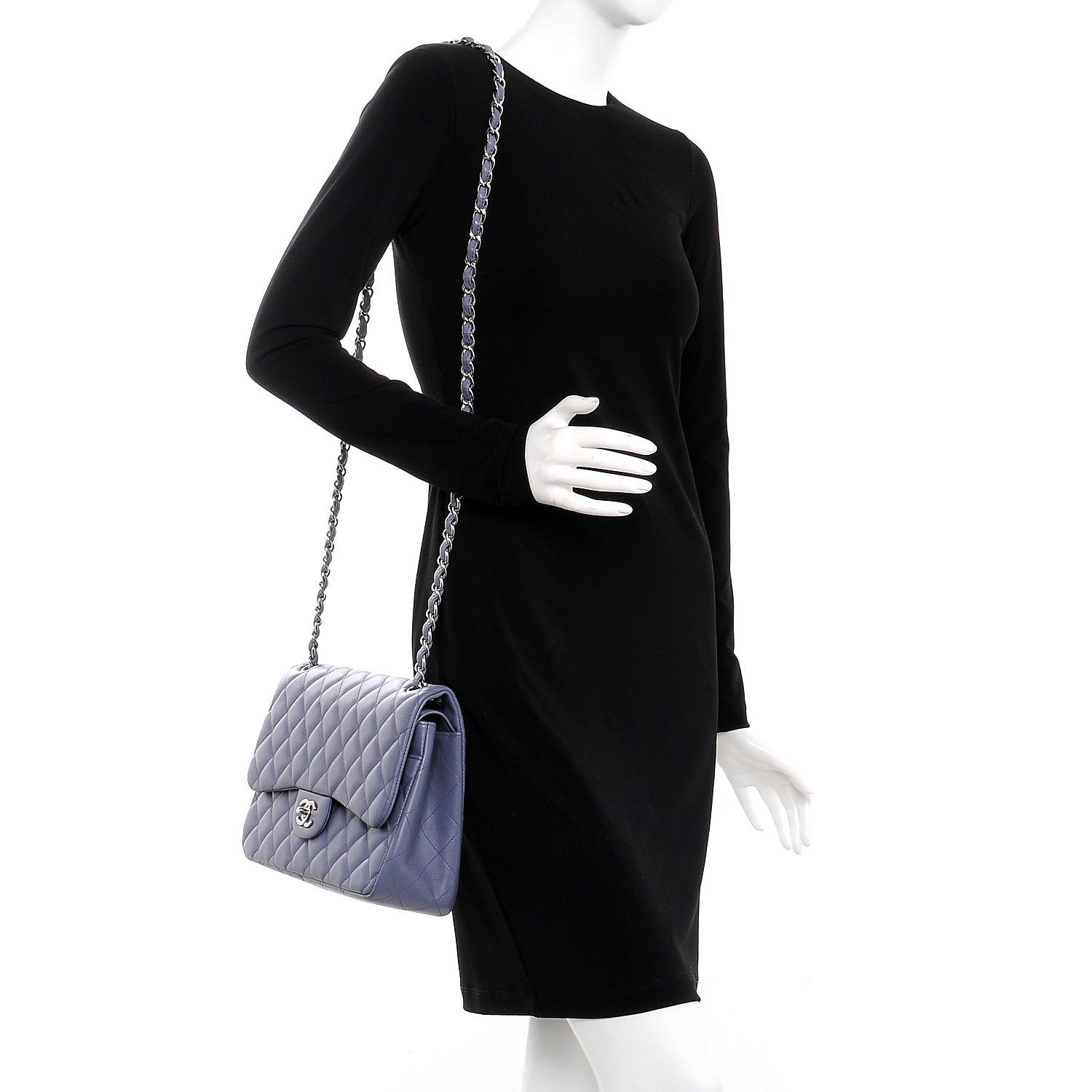 Chanel Lambskin Quilted Jumbo Double Flap Light Purple 2 of 15
