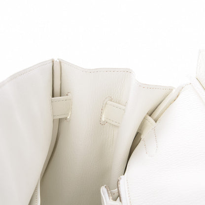 Hermes Taurillon Clemence Birkin 35 White 27 of 37