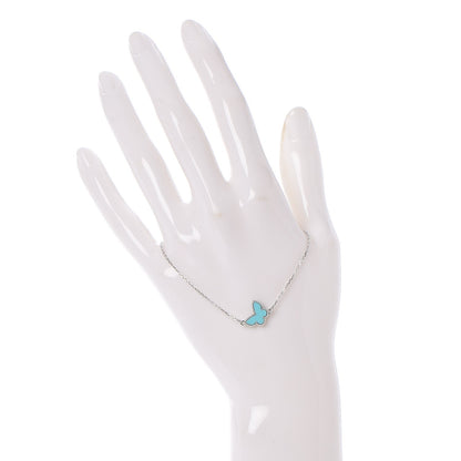 Van Cleef & Arpels 18K White Gold Turquoise Sweet Alhambra Butterfly Bracelet 2 of 6