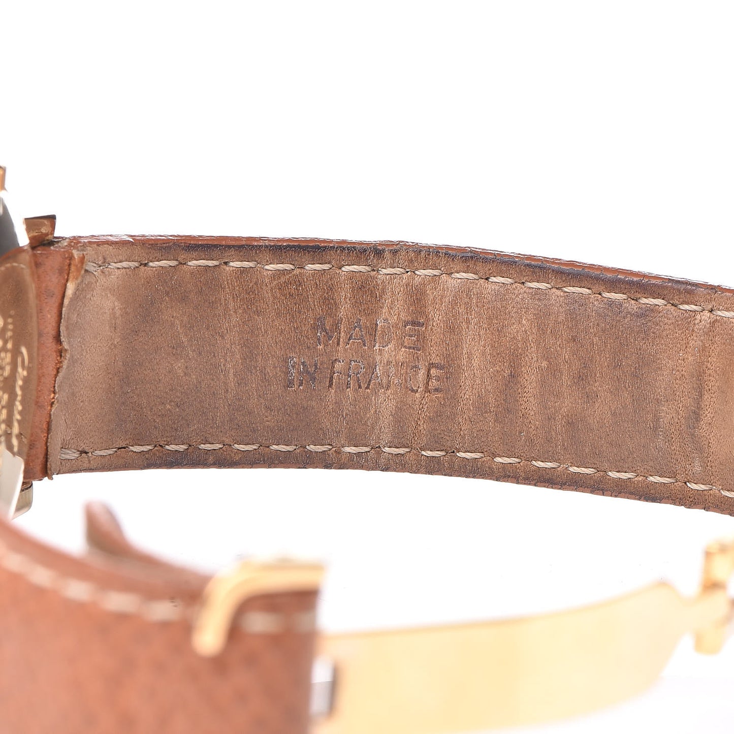 Sterling Silver 18K Yellow Gold Calfskin 32mm Ronde Must De Cartier Quartz Watch Brown