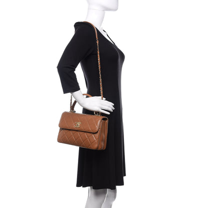 Chanel Lambskin Quilted Small Trendy CC Flap Dual Handle Bag Camel 2 of 11