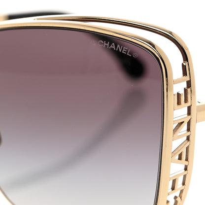 Chanel Metal Logo Square Sunglasses 71541 Gold 7 of 8