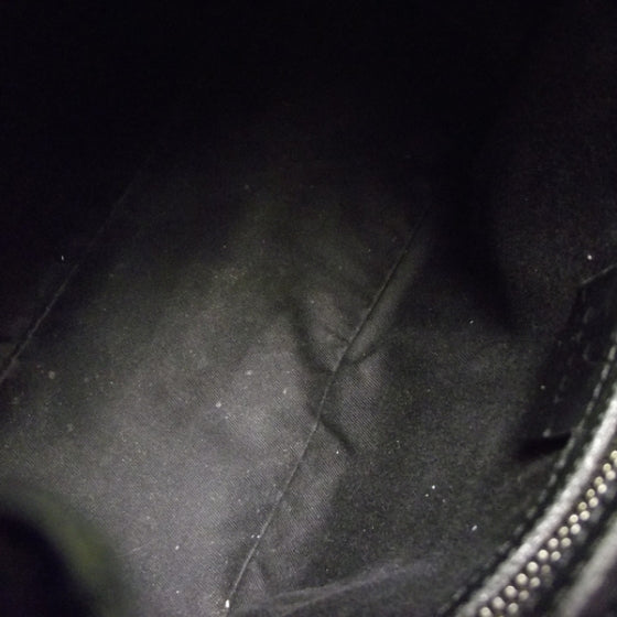 Canvas Monogram Woven Handle Tote Black