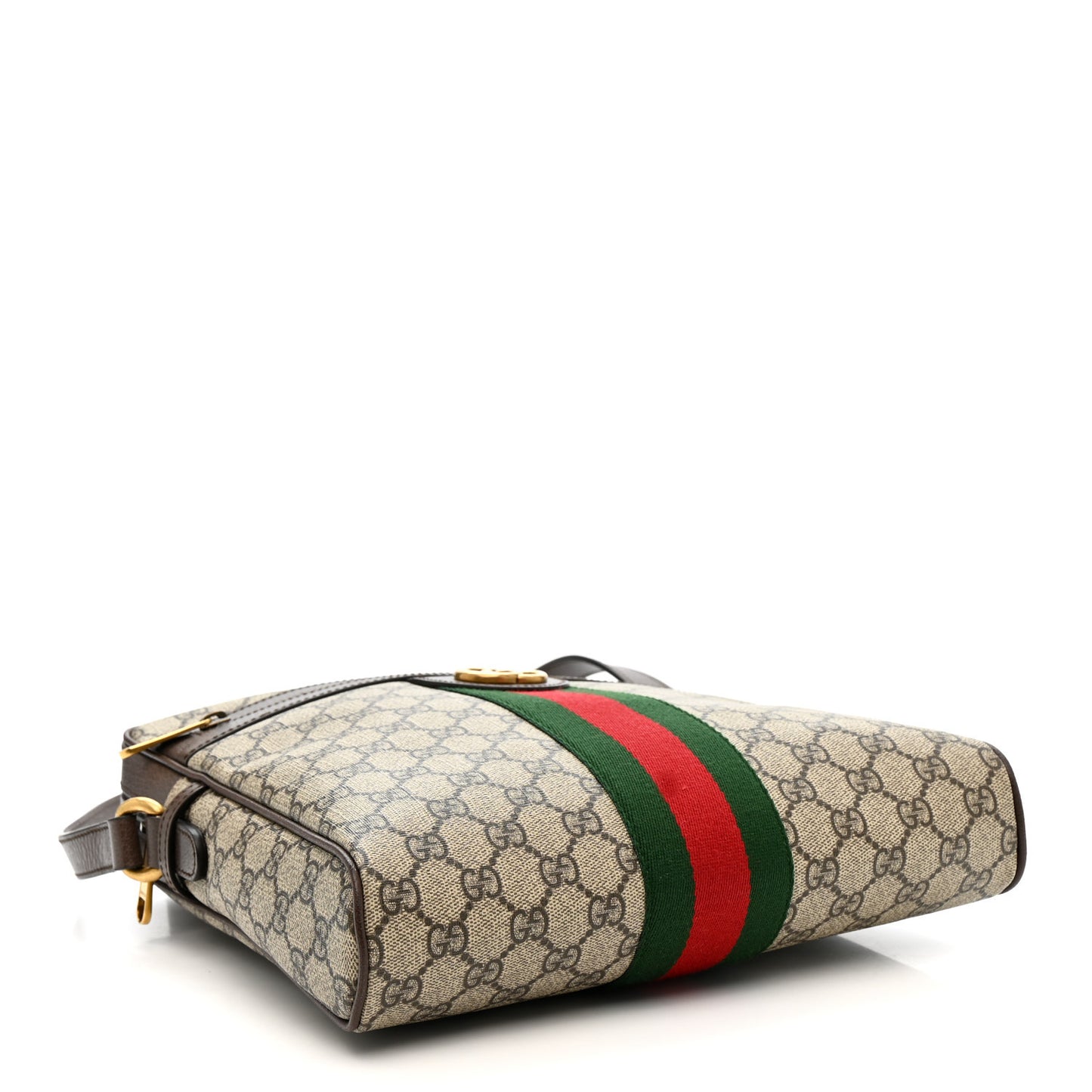 GG Supreme Monogram Web Medium Ophidia Messenger Bag Brown