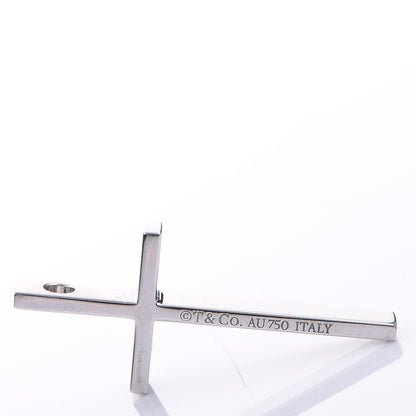 Tiffany 18K White Gold Metro Cross Pendant 4 of 6
