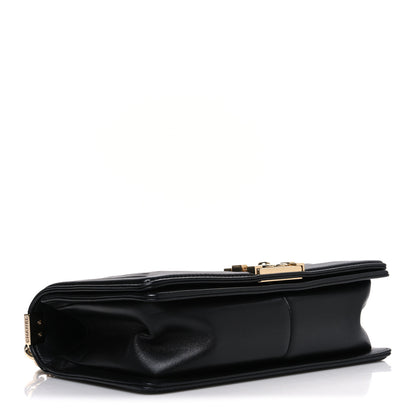 Chanel Calfskin Chevron Quilted Medium Boy Flap Black 4 of 11