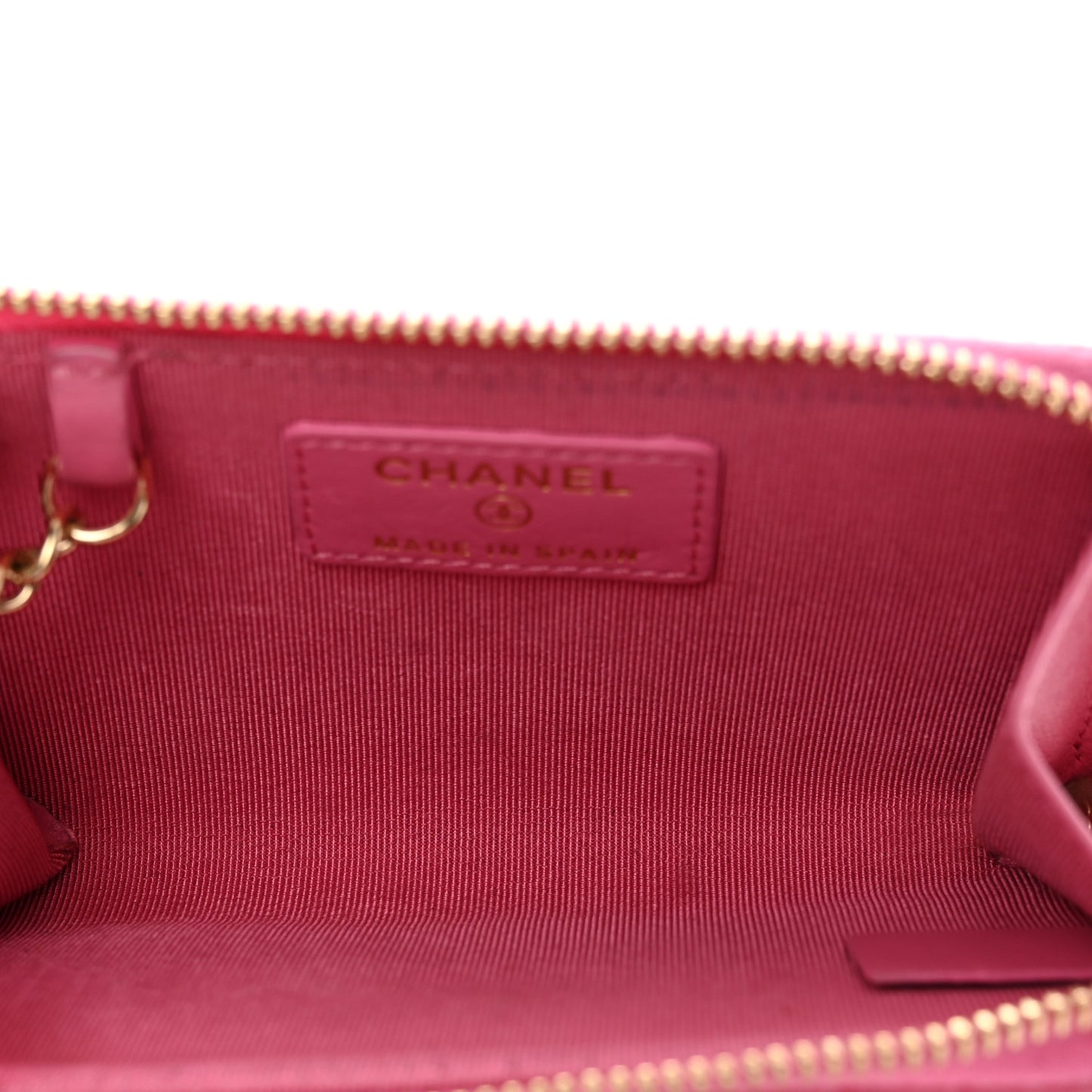 Caviar Quilted Zipped Key Holder Case Pink