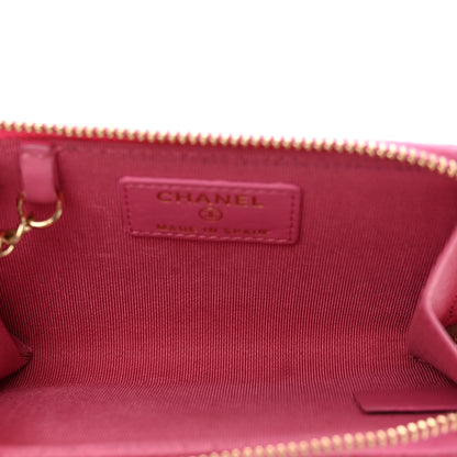 Chanel Caviar Quilted Zipped Key Holder Case Pink 5 of 8