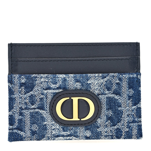 Christian Dior Denim Jacquard Oblique Calfskin 30 Montaigne