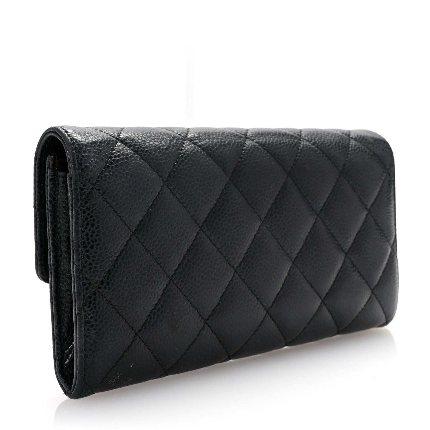 Chanel Caviar Quilted Large Gusset Flap Wallet Black 3 of 8