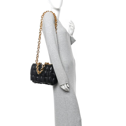 Bottega Veneta Lambskin Maxi Intreccio Padded Chain Cassette Crossbody Bag Black 2 of 9