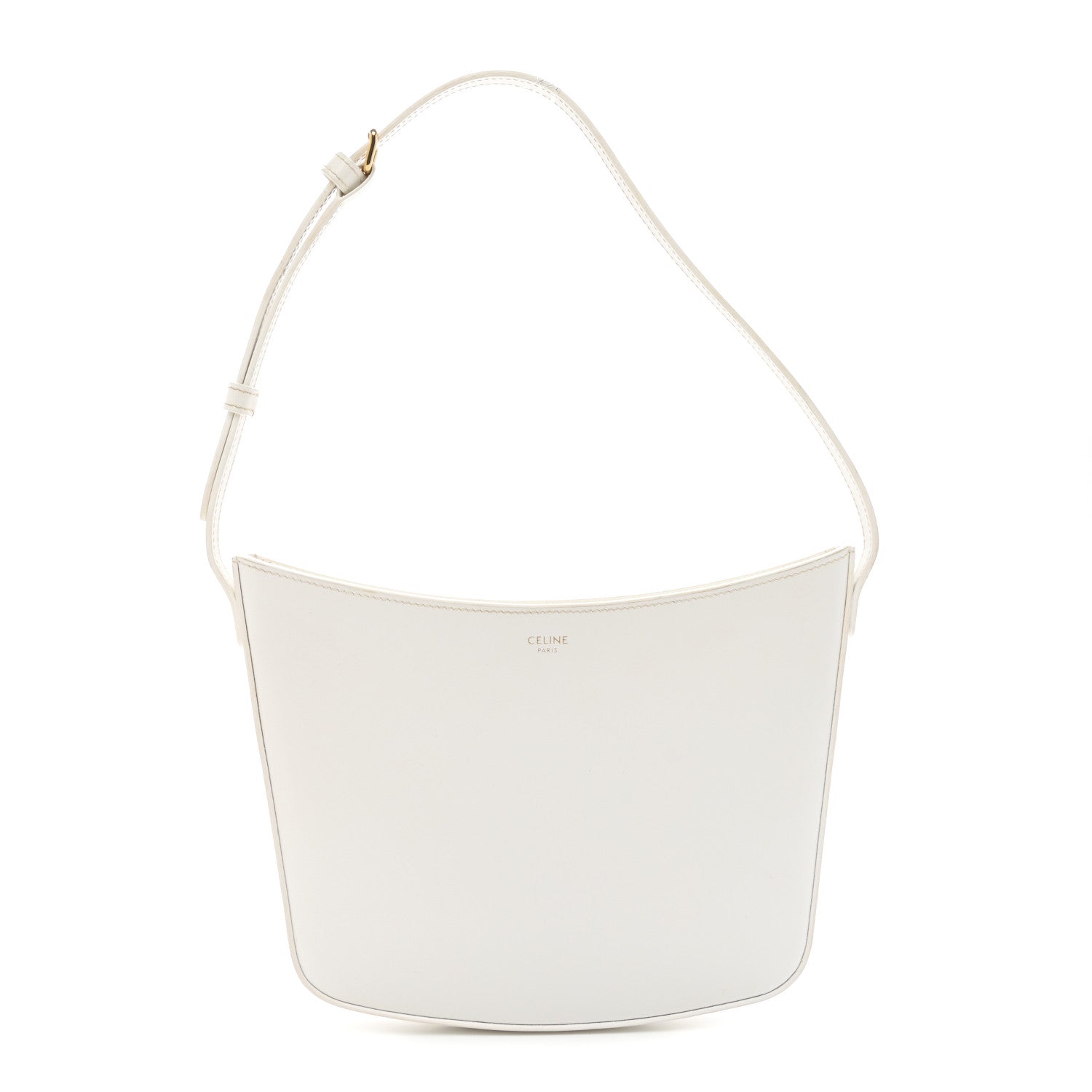 Celine Shiny Calfskin Medium Croque Bag Artic White 1 of 18
