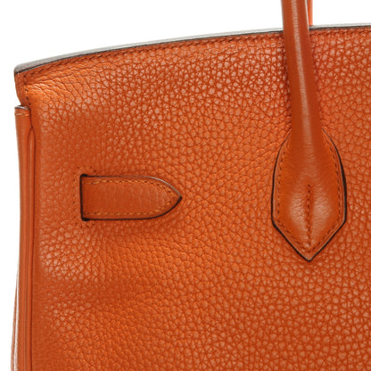 Hermes Taurillon Clemence Birkin 35 Orange 7 of 30