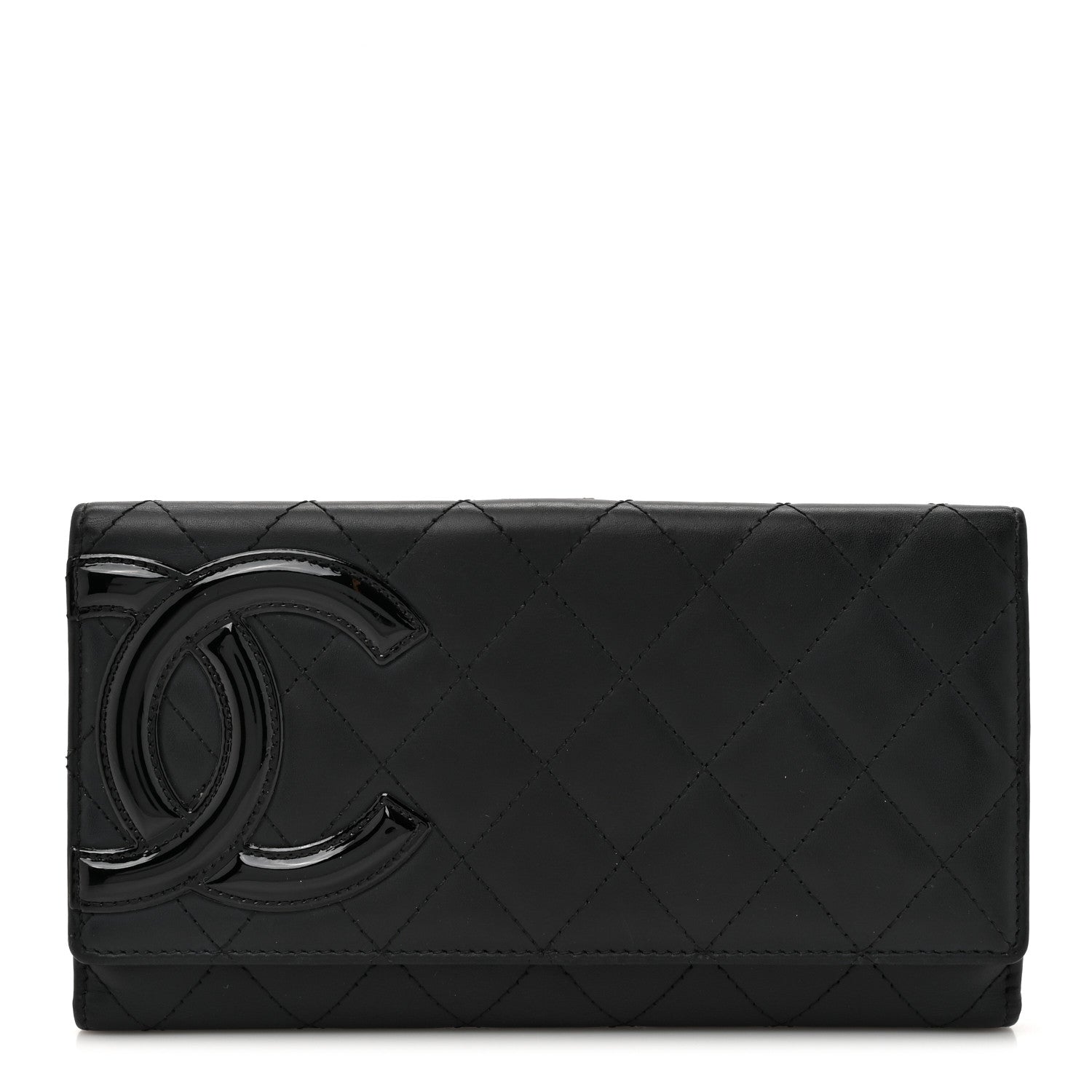 Chanel Calfskin Quilted Cambon Tri-Fold Wallet  Black 1 of 10