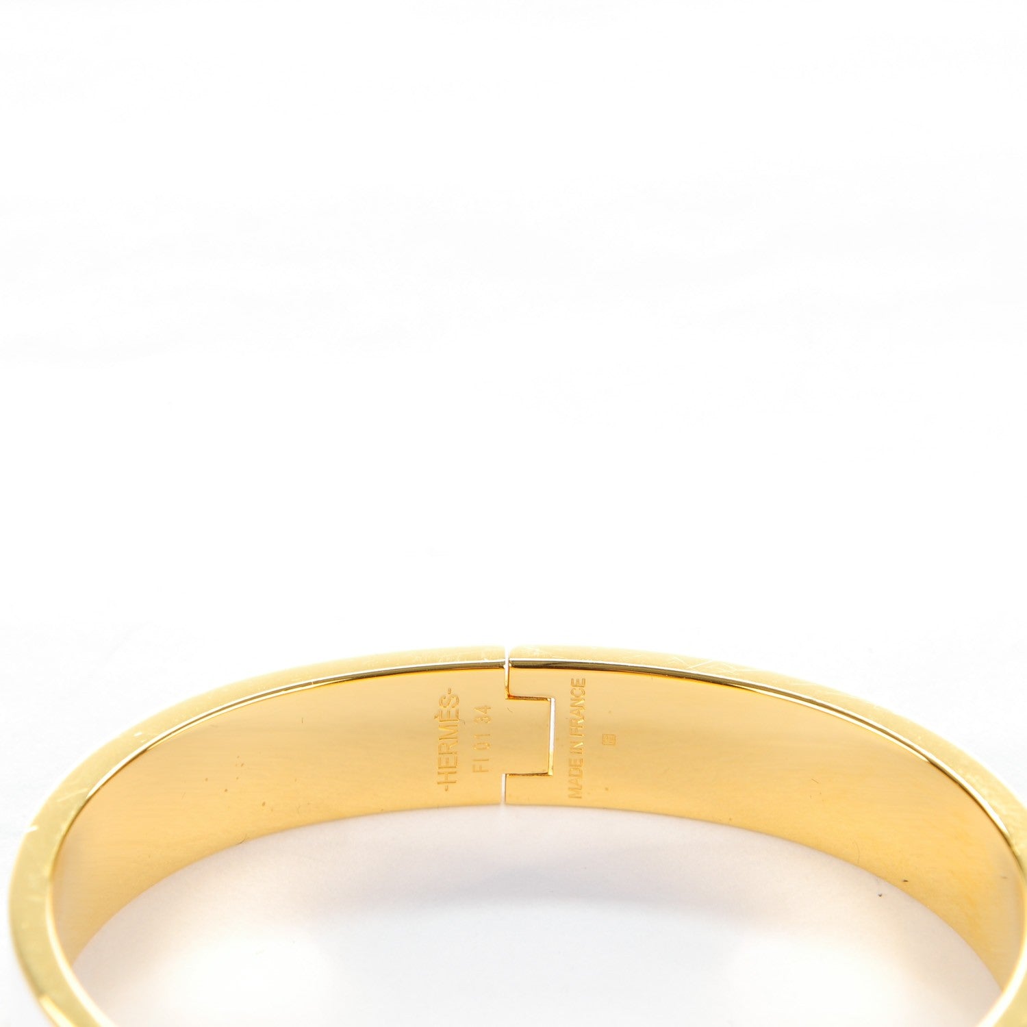 Hermes Enamel Narrow Clic Clac H Bracelet GM White 3 of 4