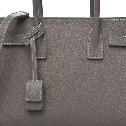 Saint Laurent Grained Calfskin Topstich Baby Sac De Jour Grey 10 of 10