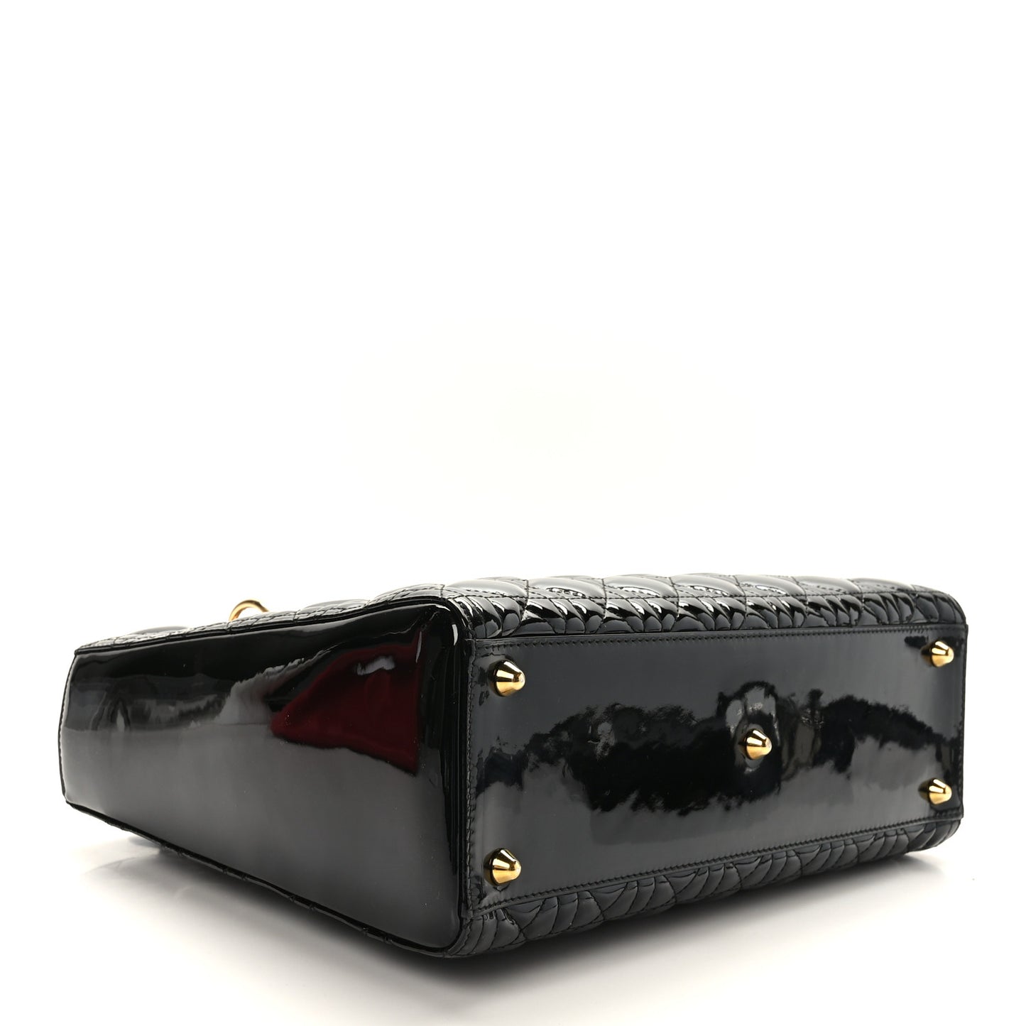 Patent Cannage Large Lady Dior Black
