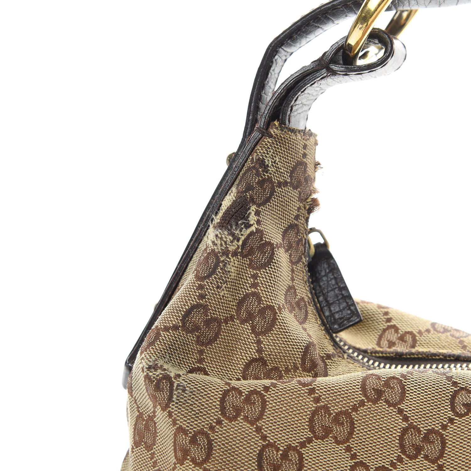 Gucci Monogram Medium Horsebit Chain Hobo Dark Brown 18 of 19