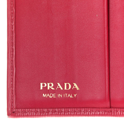 Prada Vitello Move Tri-Fold Compact Wallet Peonia 8 of 14