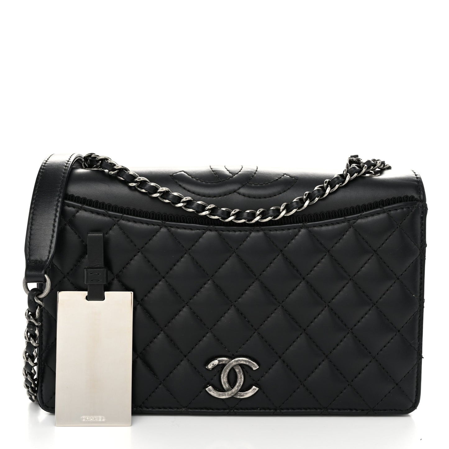Calfskin Quilted Small Ballerine Flap Black