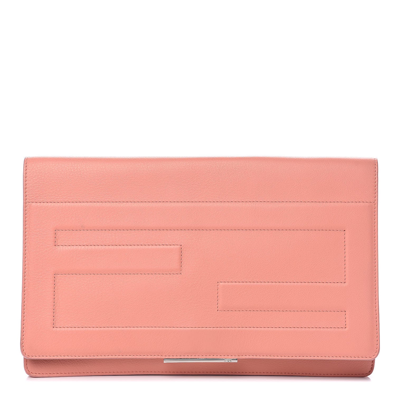Fendi Vitello Flamingo Tube Macro Clutch Pesca 1 of 14