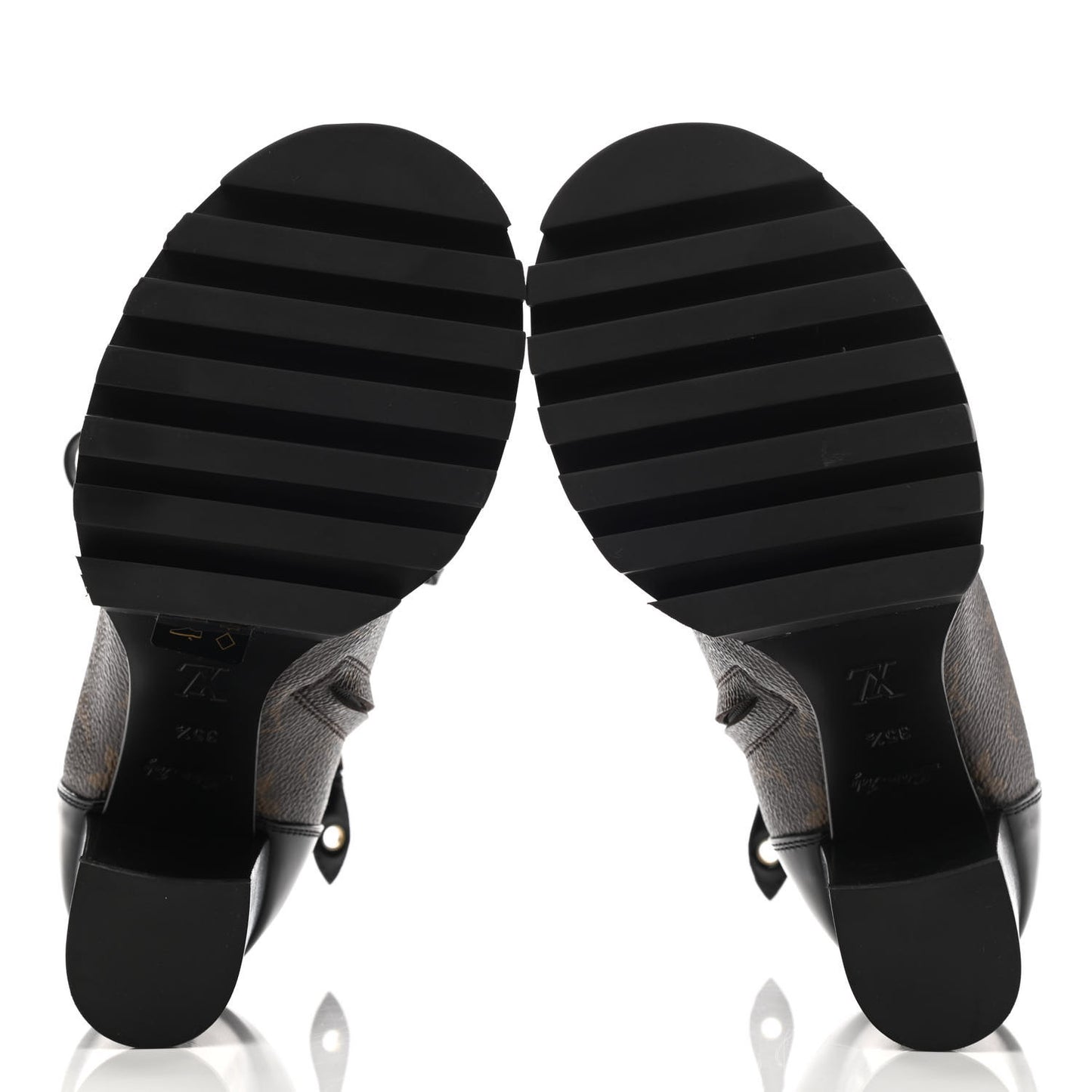 Patent Calfskin Monogram Star Trail Ankle Boots 35.5 Black