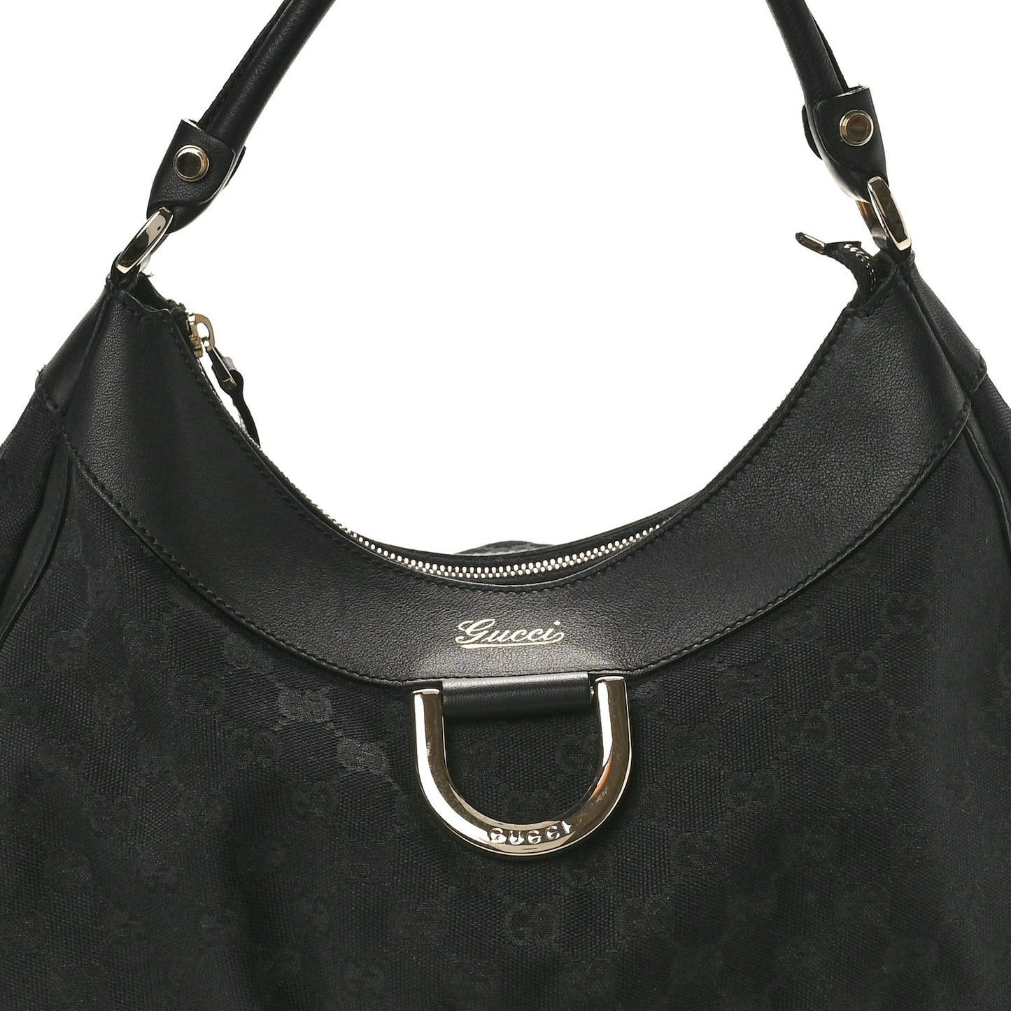 Monogram Large D Gold Ring Hobo Black