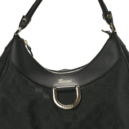 Gucci Monogram Large D Gold Ring Hobo Black 8 of 10