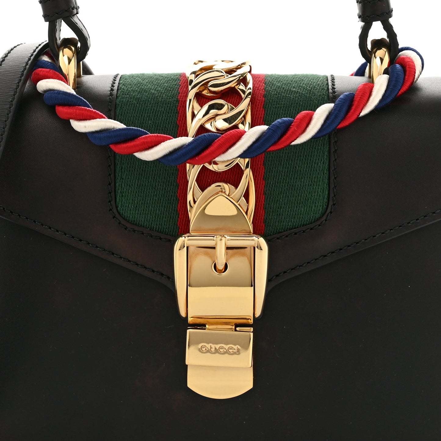 Calfskin Mini Sylvie Top Handle Bag Black