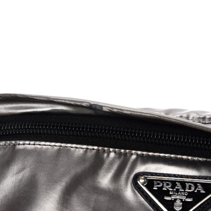 Prada Metallic Tessuto Nylon Metal Belt Bag Ferro 9 of 11