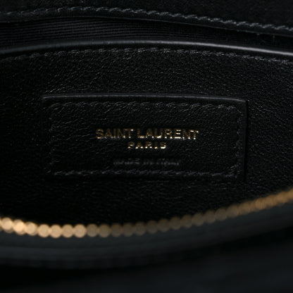 Saint Laurent Velvet Y Quilted Monogram Small Loulou Chain Satchel Black 6 of 10