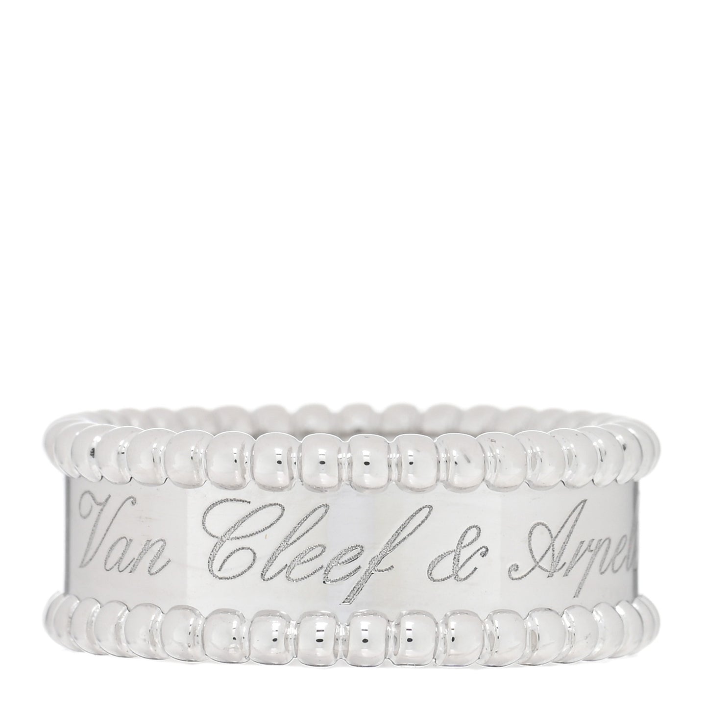18K White Gold Perlee Signature Ring 53 6.5
