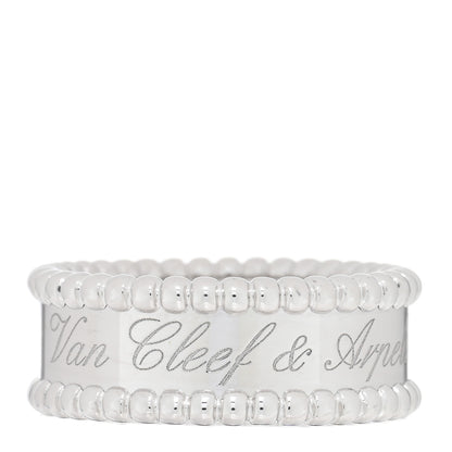 Van Cleef & Arpels 18K White Gold Perlee Signature Ring 53 6.5 2 of 4