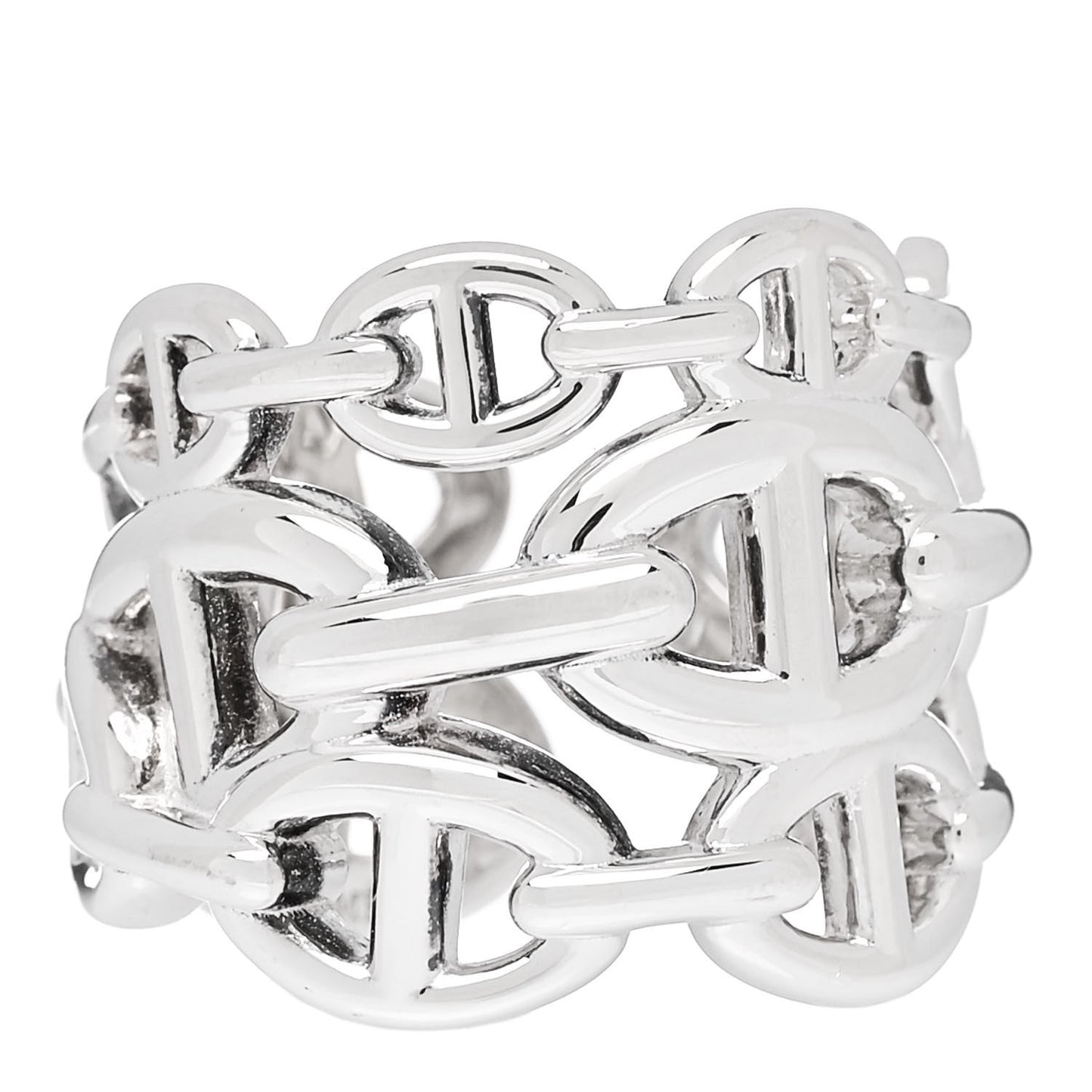 Sterling Silver GM Chaine d'Ancre Enchainee Band Ring 53 6.25