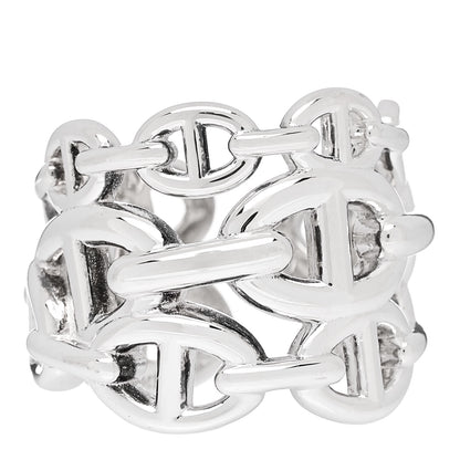 Hermes Sterling Silver GM Chaine d'Ancre Enchainee Band Ring 53 6.25 1 of 6