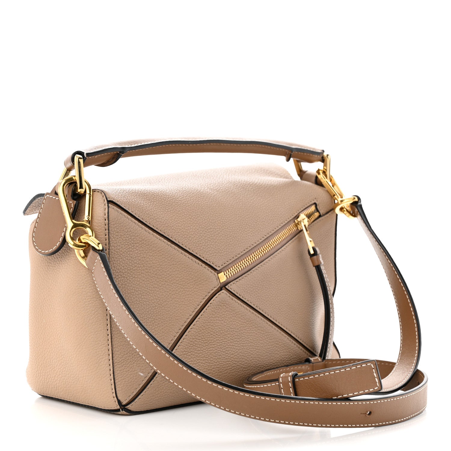 Loewe Grained Calfskin Small Puzzle Bag Sand Mink 3 of 10