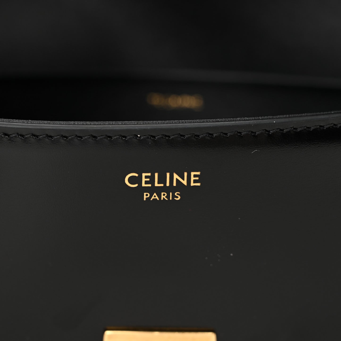 Shiny Calfskin Triomphe Shoulder Bag Black